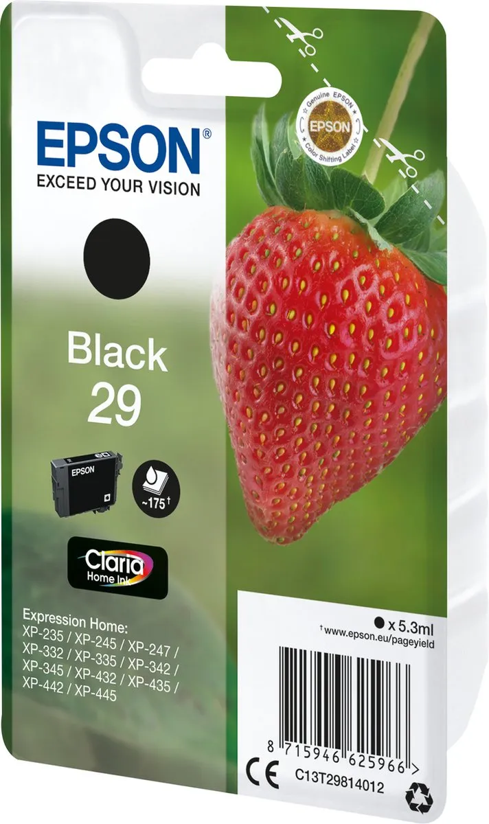Epson 29 C13T29814010 Inktcartridge - Zwart