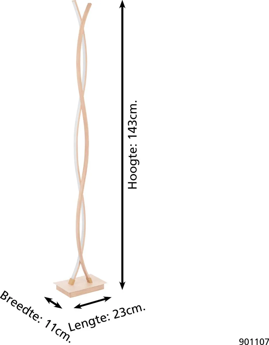 Eglo Lasana 4 Vloerlamp - 143cm - Goud/Wit
