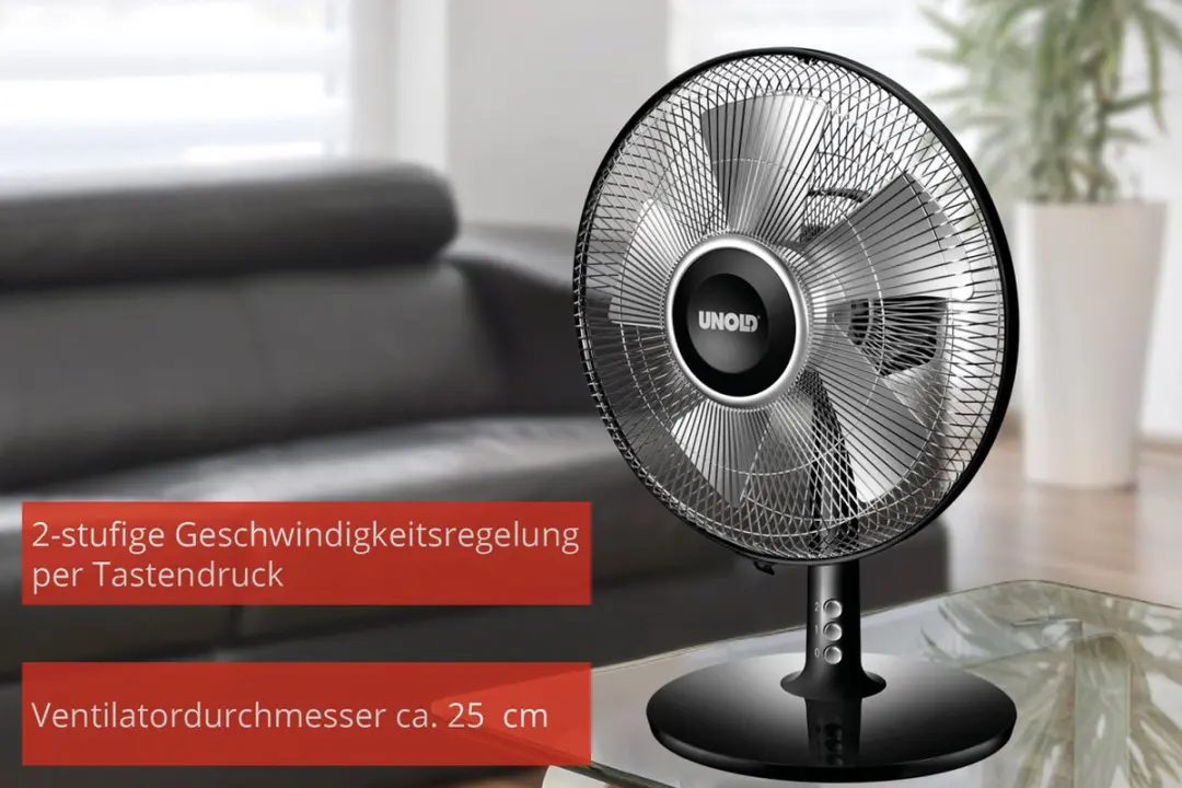 Unold Silverline 86818 Tafelventilator - 16W - 25cm - 8 standen