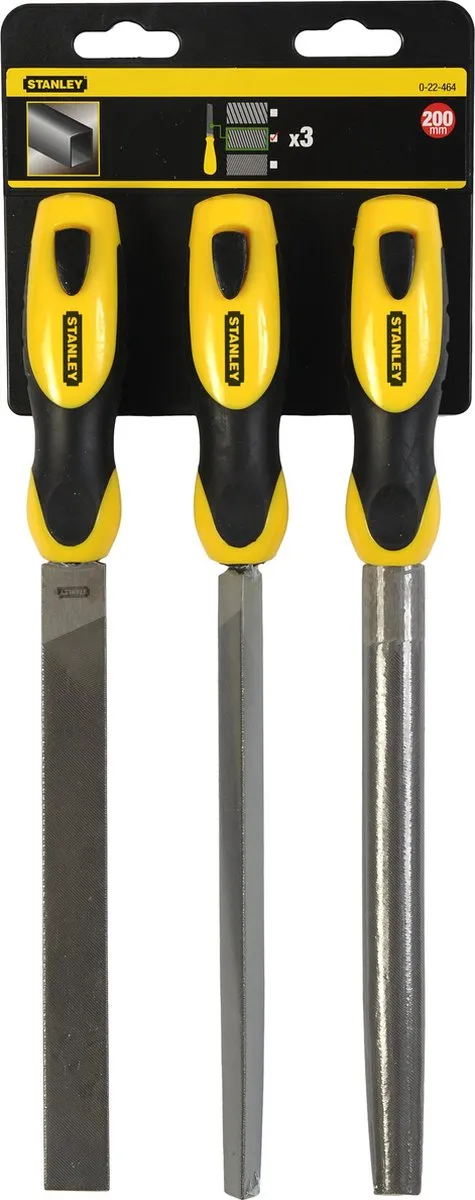 Stanley 3-delige Vijlenset Halfzoet 200mm - 3 Stuks