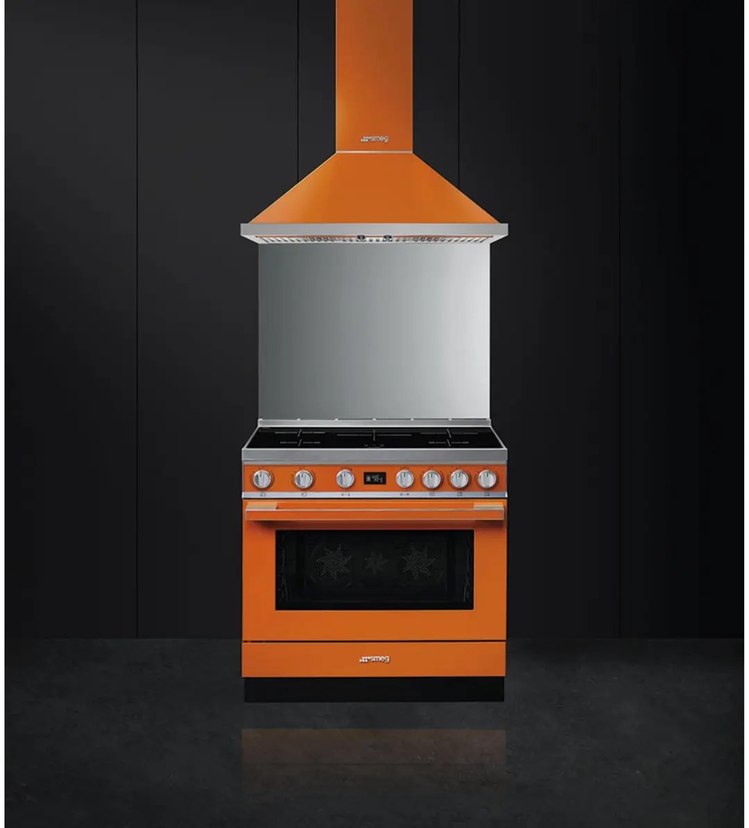 Smeg CPF9IPOG Vrijstaand fornuis - 5 zones Inductie - Oranje
