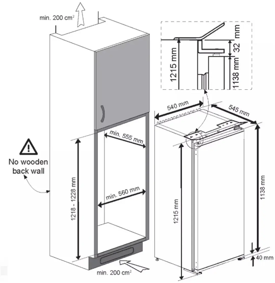 Beko BLSA310M4SN Inbouw Koelkast 198L - 4 Plateaus - Wit