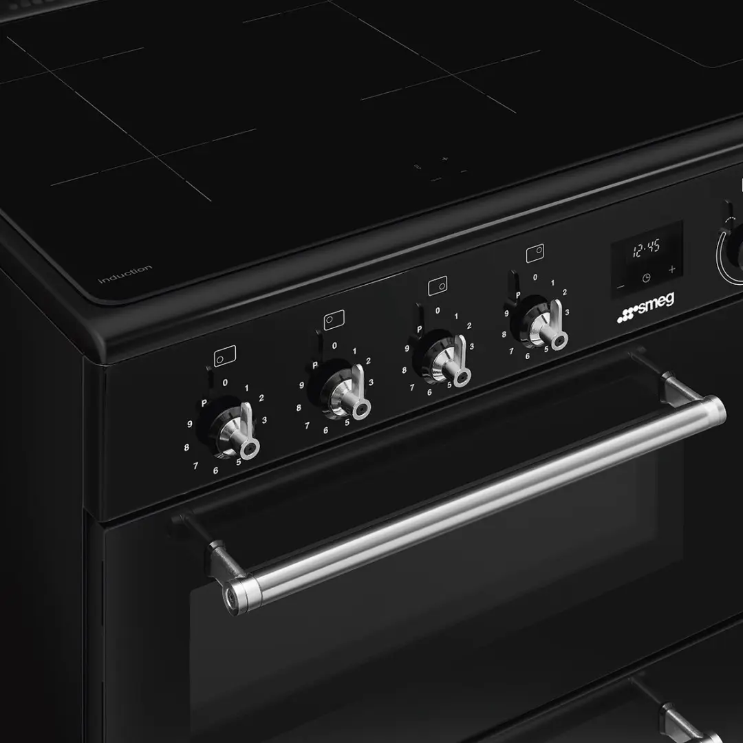 Smeg CX93IMBL Inductiefornuis 90cm - 3 Ovens - Zwart
