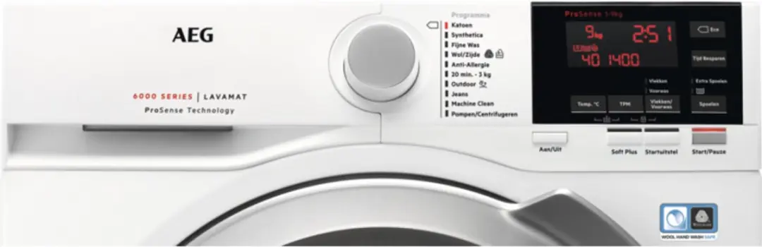 AEG 6000 Serie L6FBBERLIN Wasmachine 9 kg - Wit - afbeelding 6 van 6