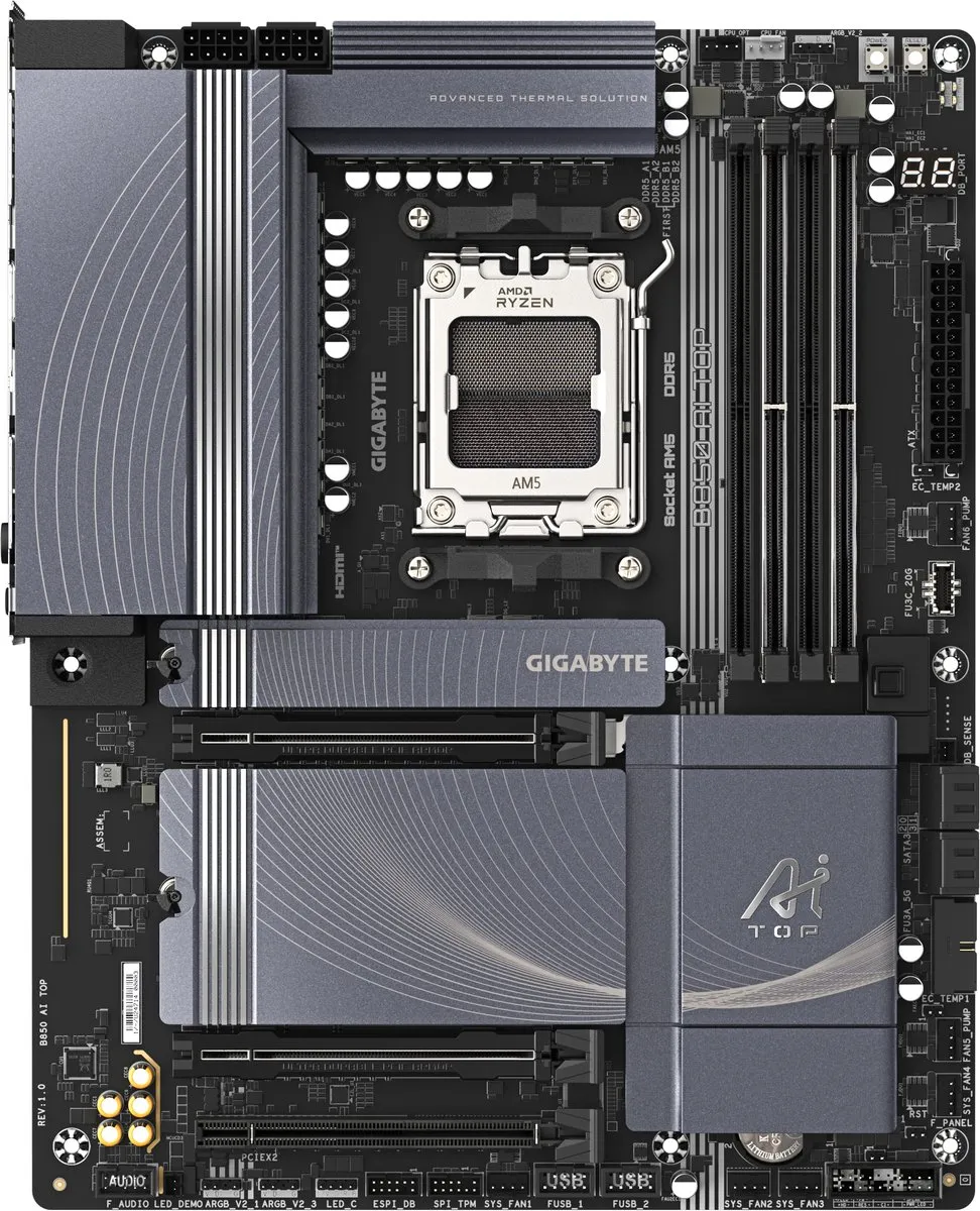 Gigabyte B850 AI TOP Moederbord - ATX - AM5 - DDR5 - Wi-Fi 7 - afbeelding 6 van 6