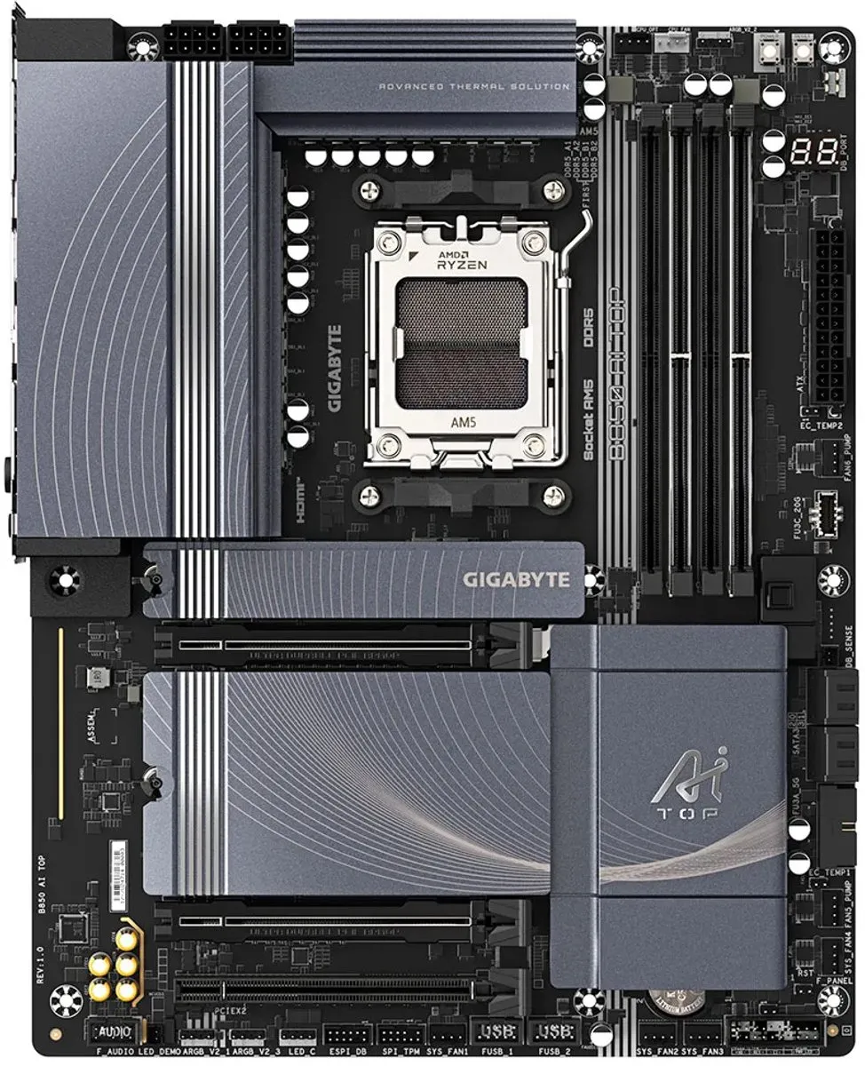 Gigabyte B850 AI TOP Moederbord - ATX - AM5 - DDR5 - Wi-Fi 7