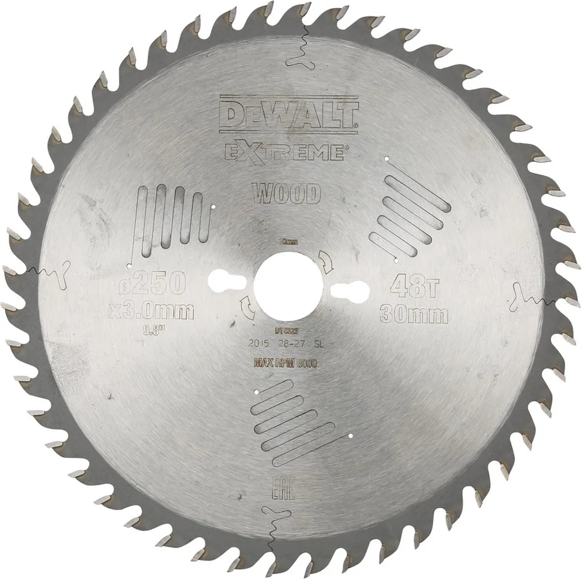 DeWalt DT4323 Extreme Cirkelzaagblad 250mm - 48T