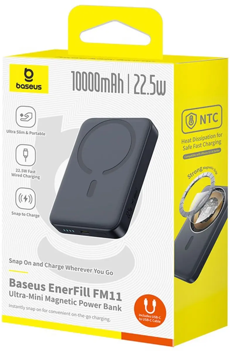 Baseus EnerFill FM11 Powerbank 10000mAh - Zwart - afbeelding 6 van 6