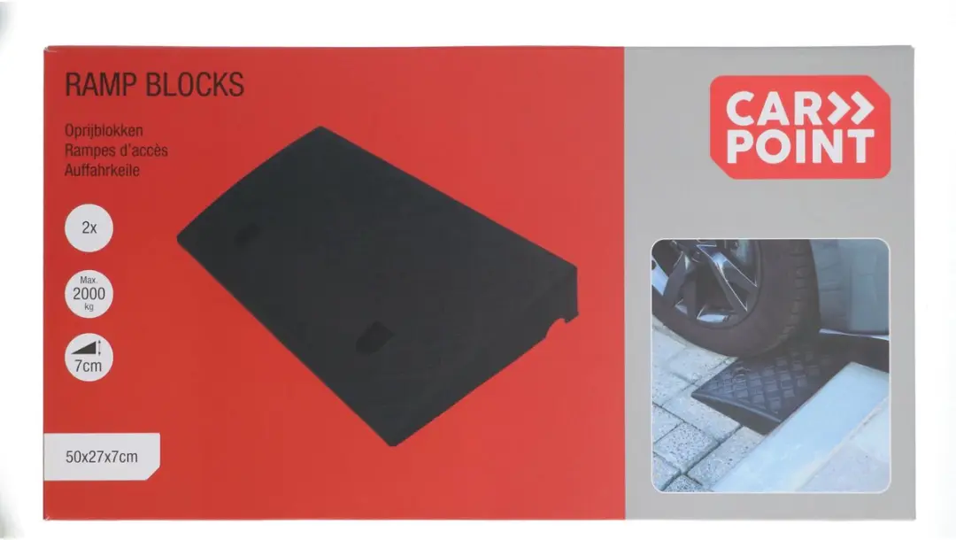 Carpoint Oprijblokken 50x27x7cm - 2 Stuks Zwart