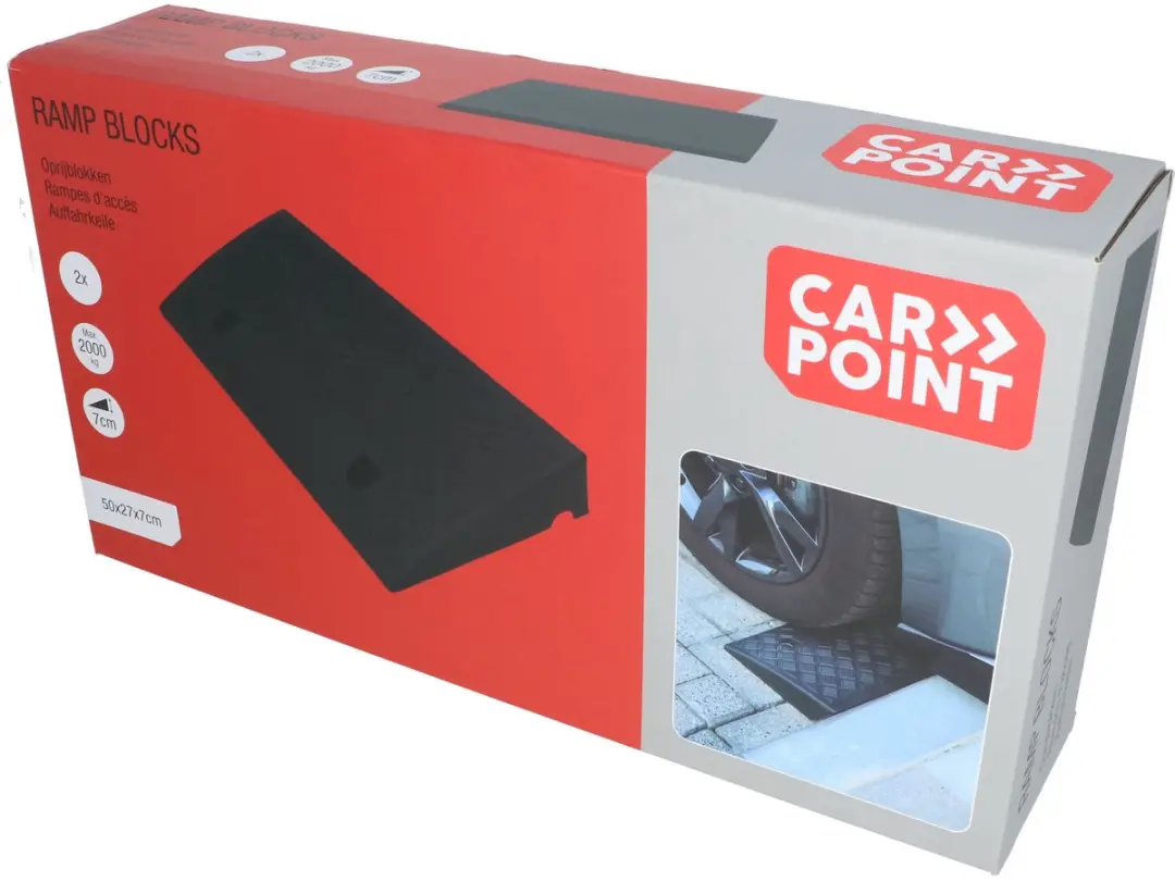 Carpoint Oprijblokken 50x27x7cm - 2 Stuks Zwart