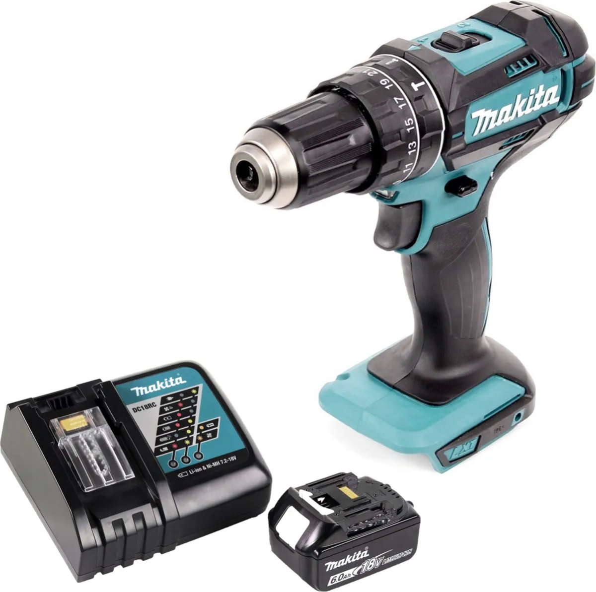 Makita DHP 482 RG1 Klopboormachine 18V - 62Nm - 21 standen - 6.0Ah
