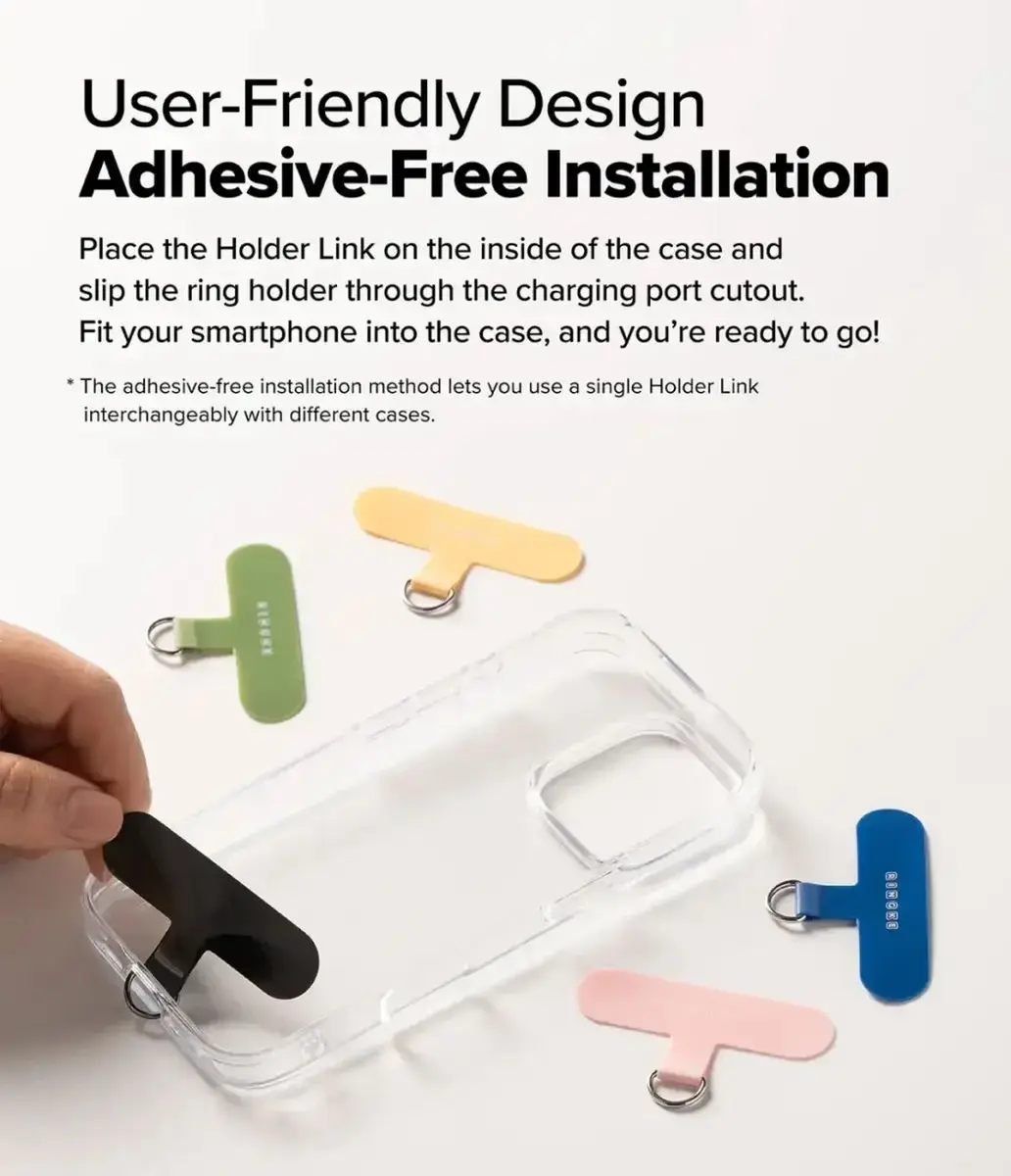 Ringke Holder Link & Flow Hand Strap P-Type - Telefoonkoord Zwart