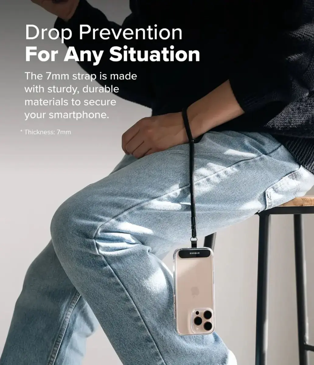 Ringke Holder Link & Flow Hand Strap P-Type - Telefoonkoord Zwart