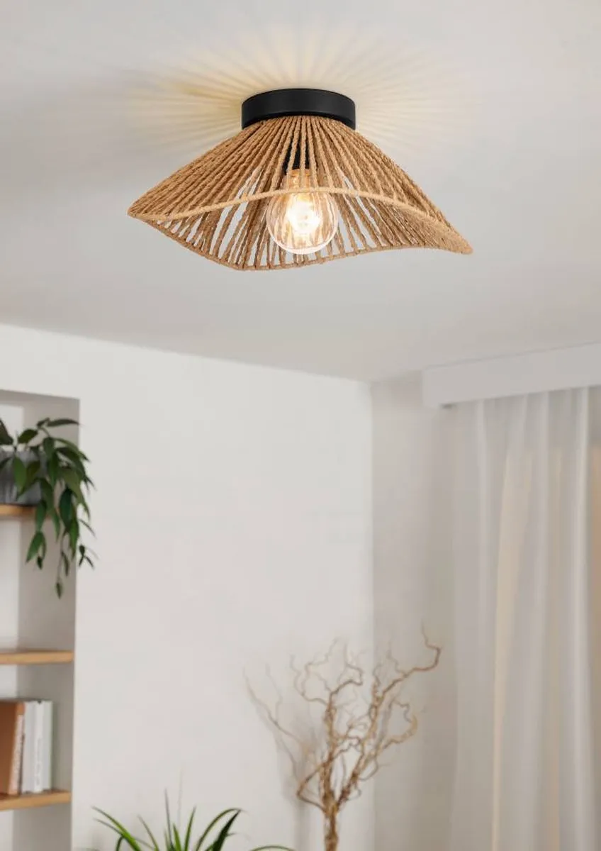 Eglo Lavister Plafondlamp E27 - Ø39cm - Zwart/Bruin