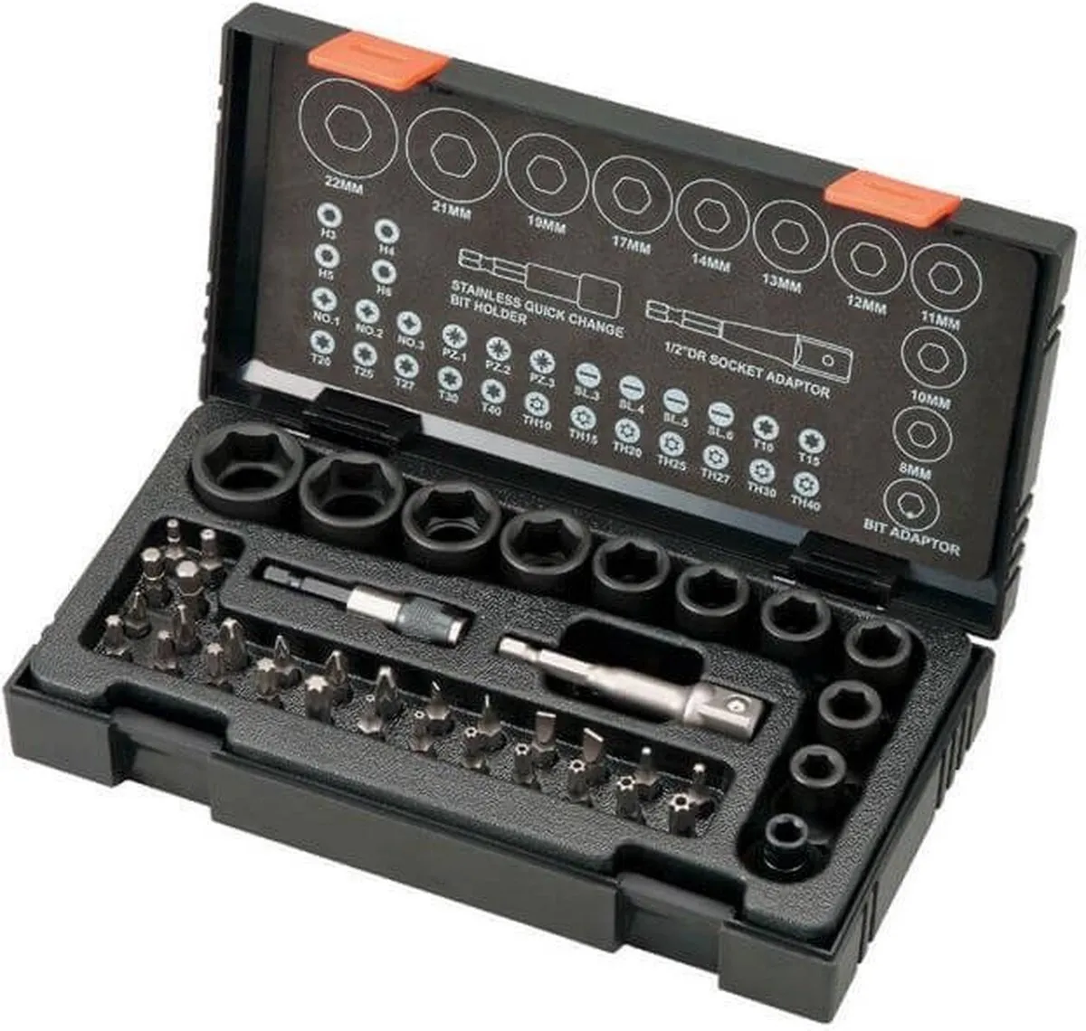 Hikoki 752500 Krachtdoppenset 41-delig - 1/2" - Zwart