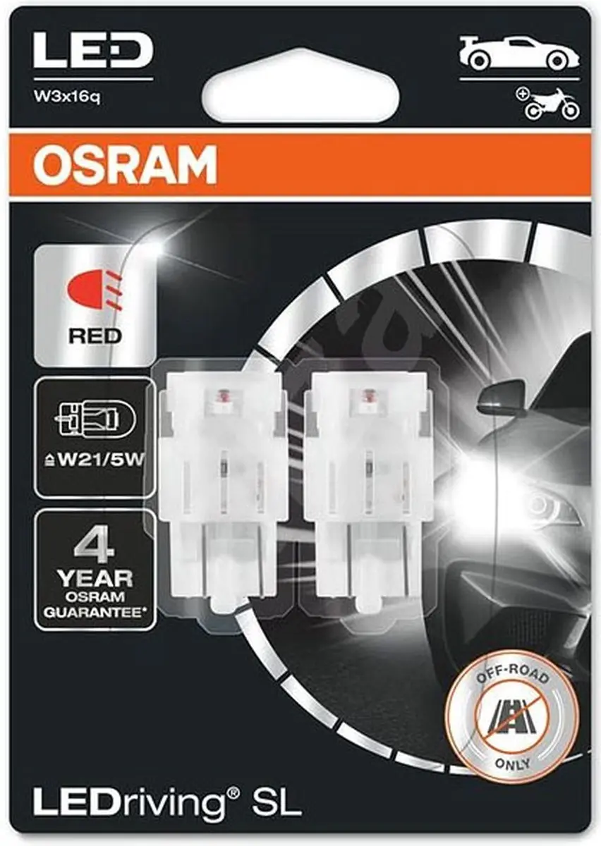 Osram W21/5W LED Retrofit Rood 12V