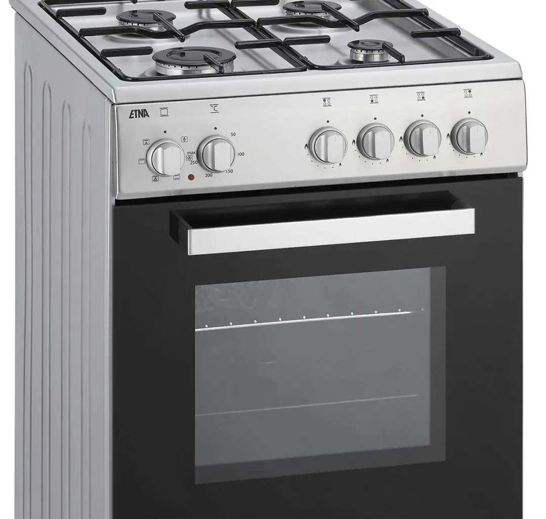 Etna FGV350RVS Gas/Elektro Fornuis 50cm - 4 Kookzones - RVS