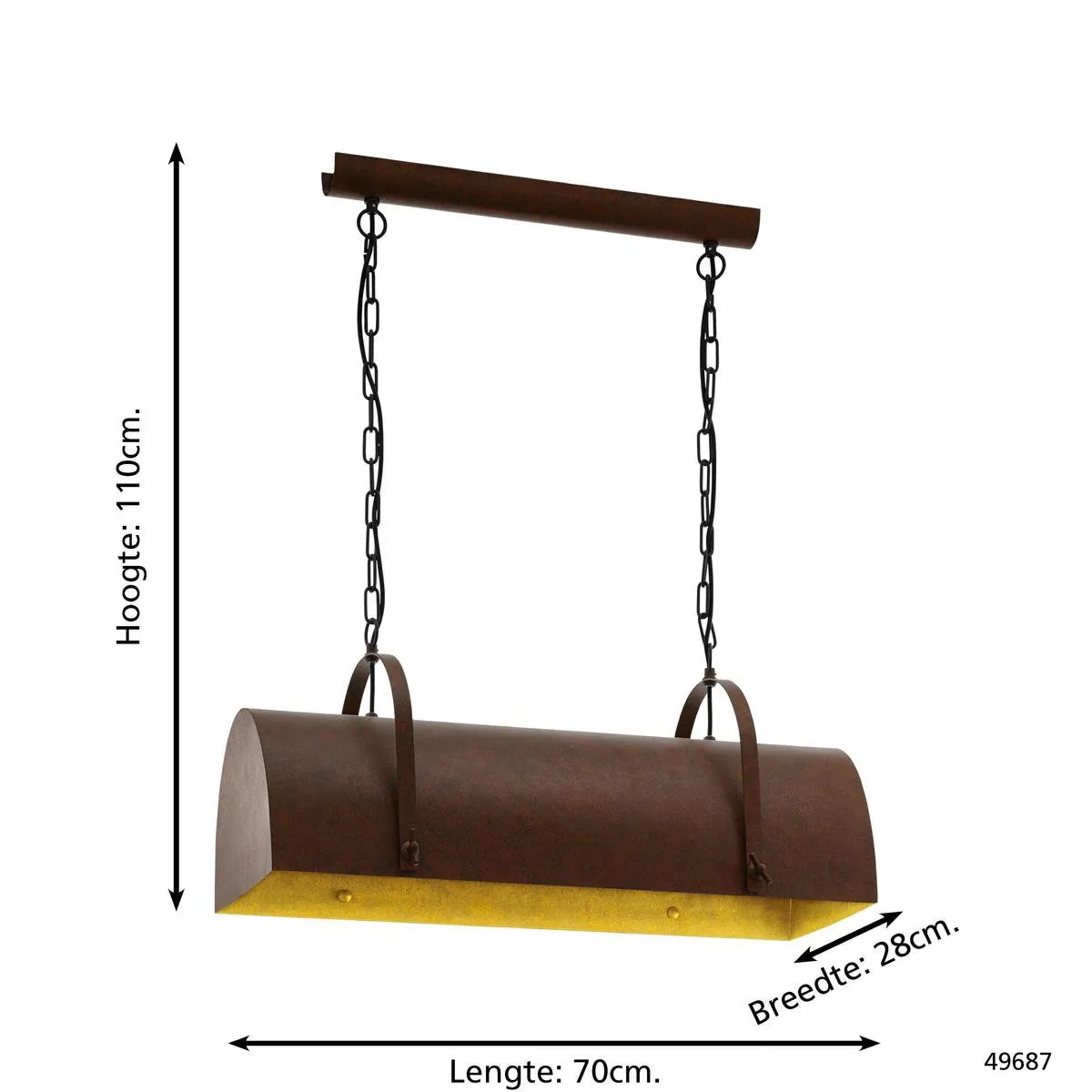 Eglo Deerhurst Hanglamp 2-Lichts - Roestbruin