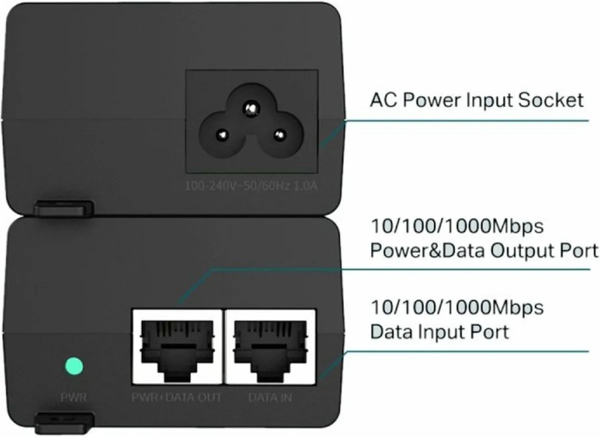 TP-Link TL-POE160S PoE+ Injector - 2 Poorten - Zwart