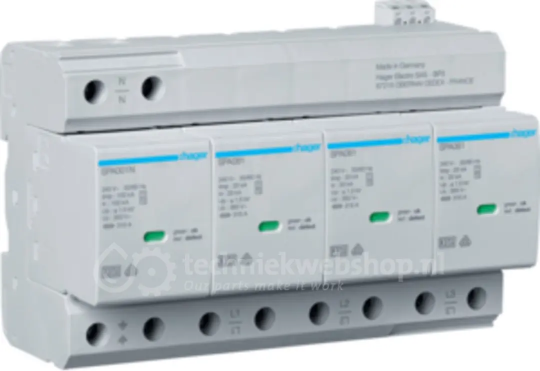 Hager Combi-afleider SPA801 Type1+2 4P