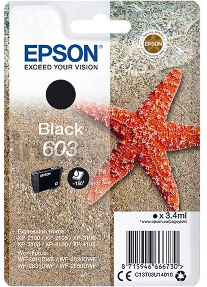 Epson C13T03U14020 Inktcartridge Zwart