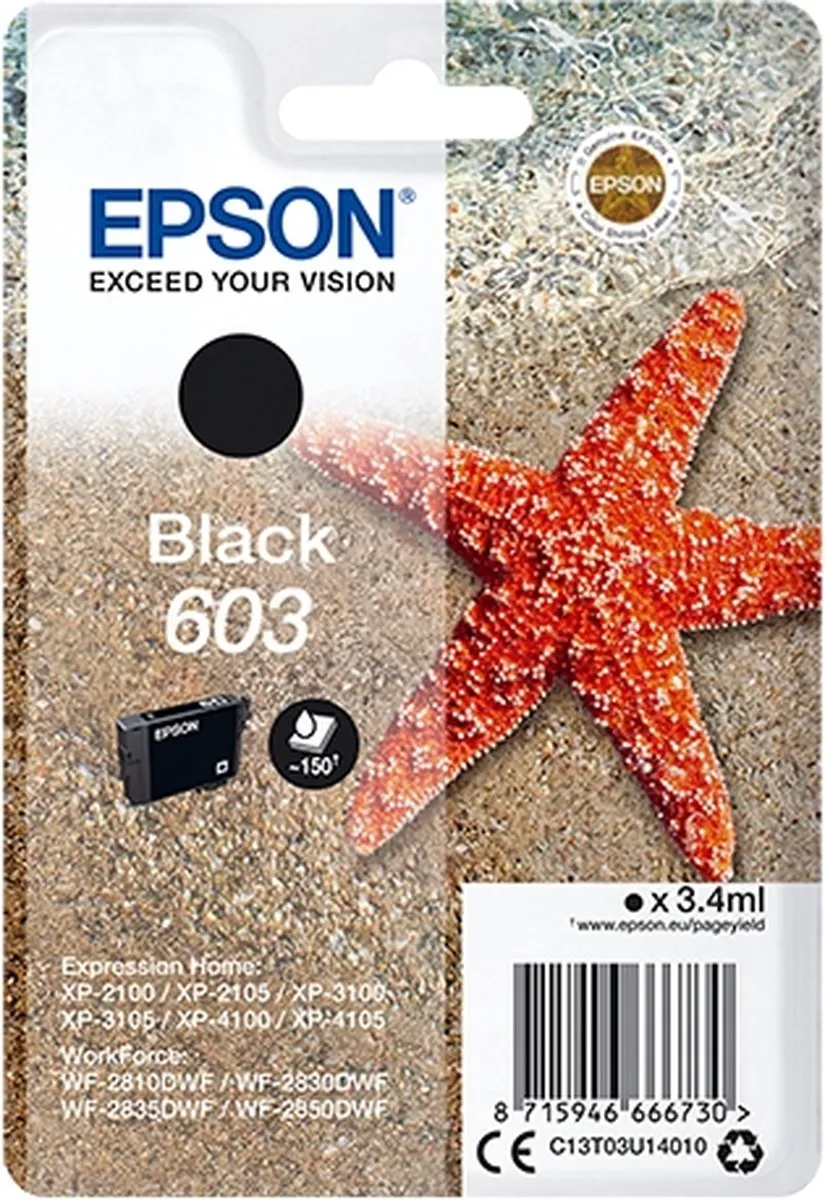 Epson C13T03U14020 Inktcartridge Zwart - 150 pagina's