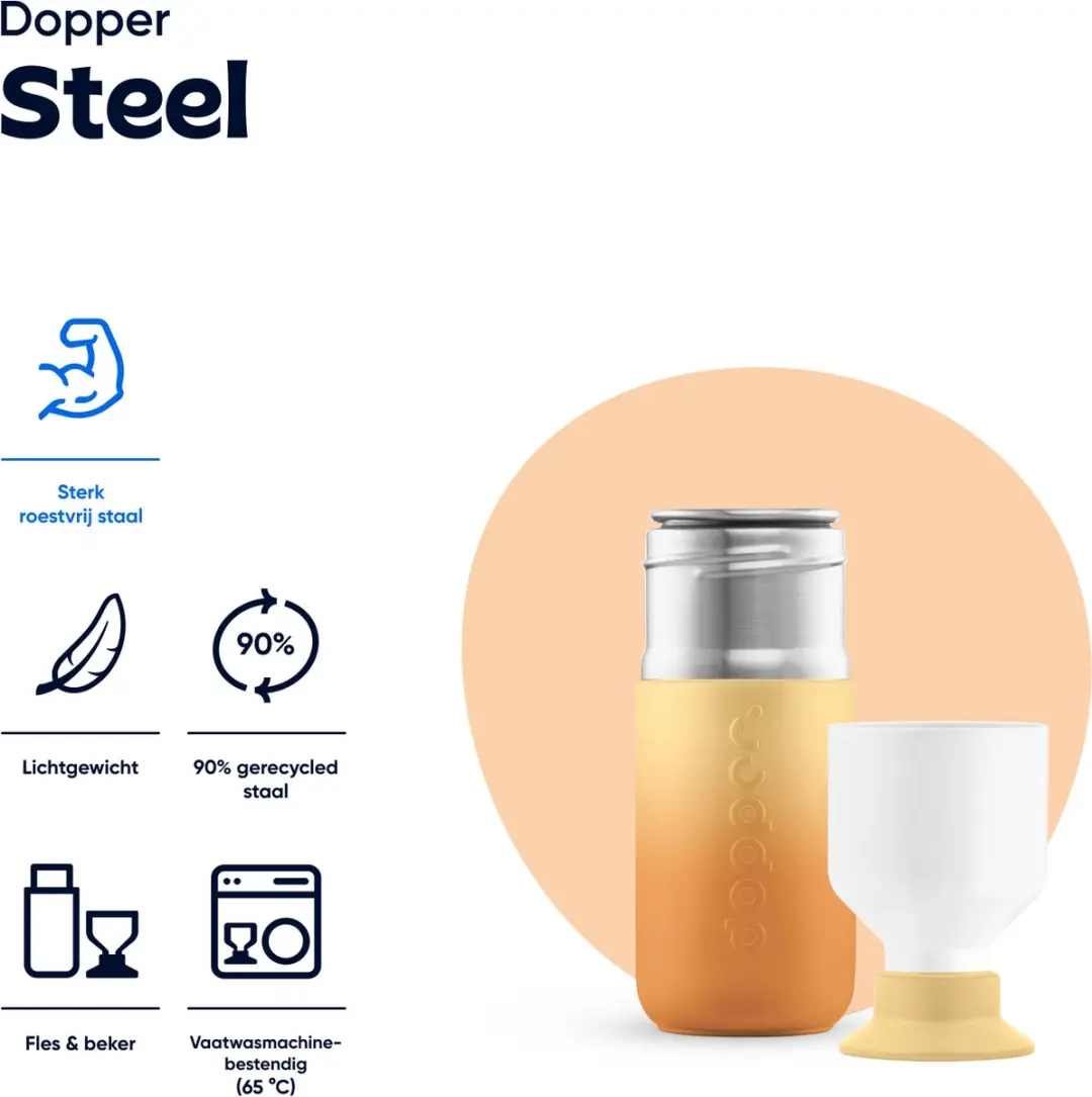 Dopper Steel Drinkfles 350ml - Sunrise Yellow