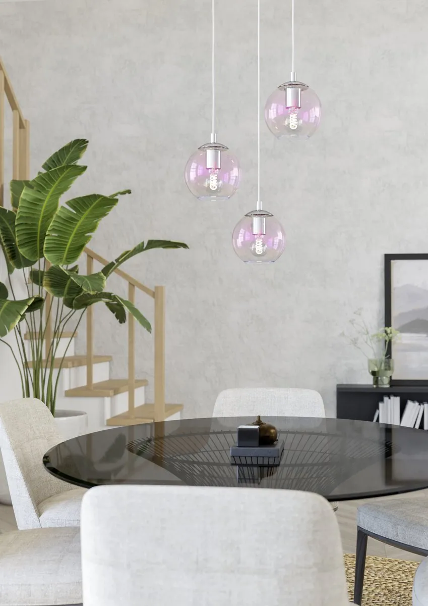 Eglo Ariscani 2 Hanglamp - Ø42,5cm - Chroom/Gekleurd glas - afbeelding 6 van 6