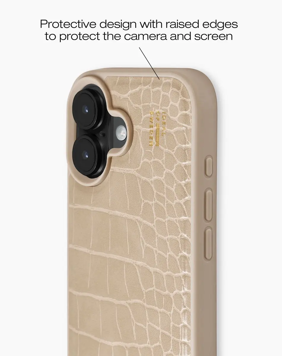iDeal of Sweden iPhone 17 Vegan Leather Case Warm Beige Croco - afbeelding 3 van 3