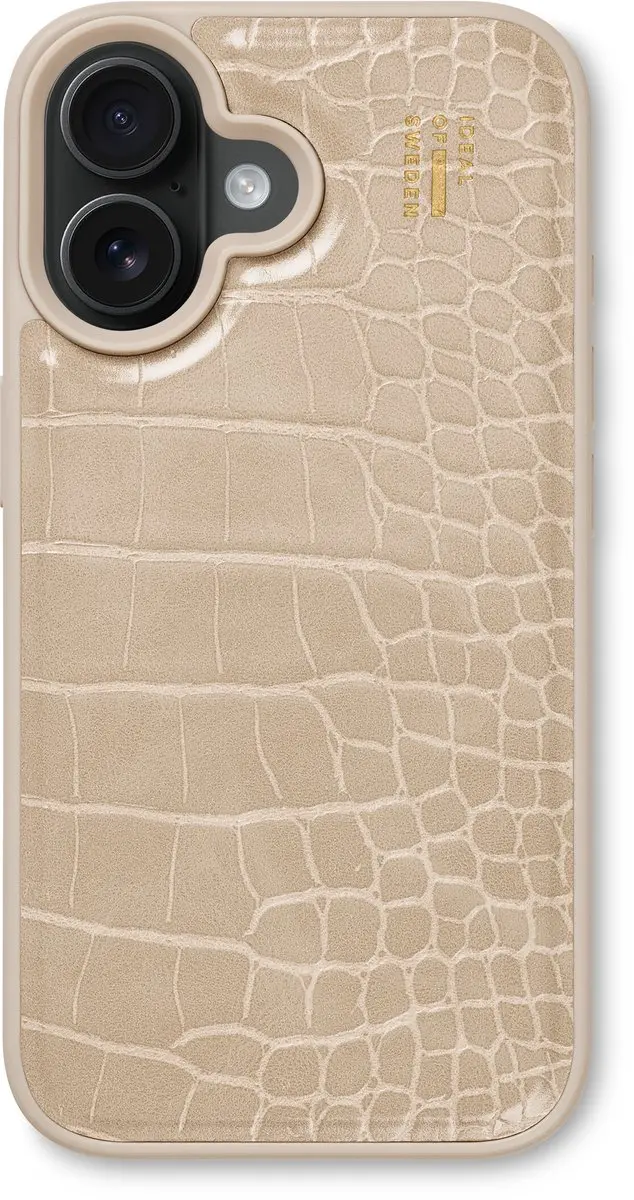 iDeal of Sweden iPhone 17 Vegan Leather Case Warm Beige Croco