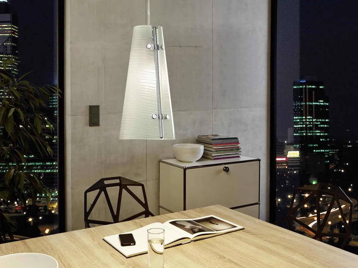 Eglo Briona Hanglamp 1 Licht Ø150mm - Wit met decor - afbeelding 2 van 4