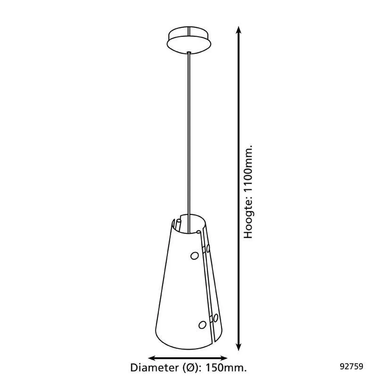 Eglo Briona Hanglamp 1 Licht Ø150mm - Wit met decor - afbeelding 4 van 4