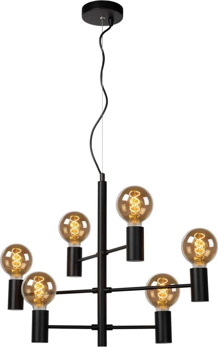 Lucide Leanne Hanglamp 6xE27 - Zwart