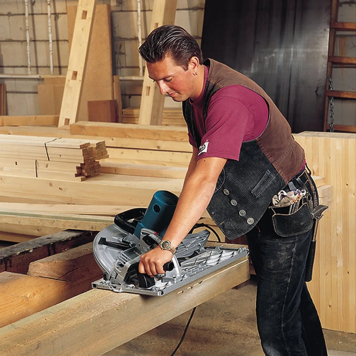 Makita 5143R Handkreissäge 355mm - Blauw/Zwart