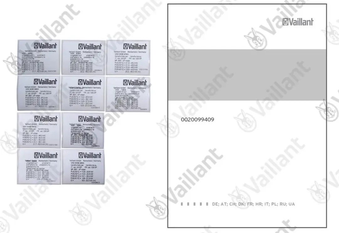 Vaillant VKK 226/4 VKK 656/4 Ombouwset Gas
