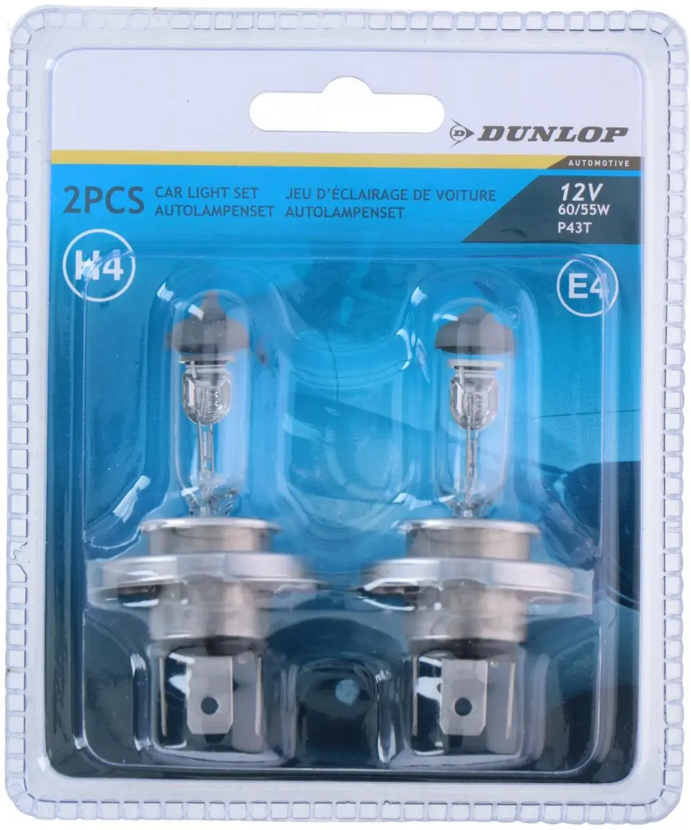 Dunlop Autolamp H4 Halogeen - Set van 2