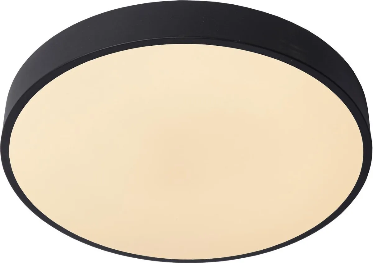 Lucide UNAR Plafondlamp Ø39,5cm - 24W 2700K - Zwart