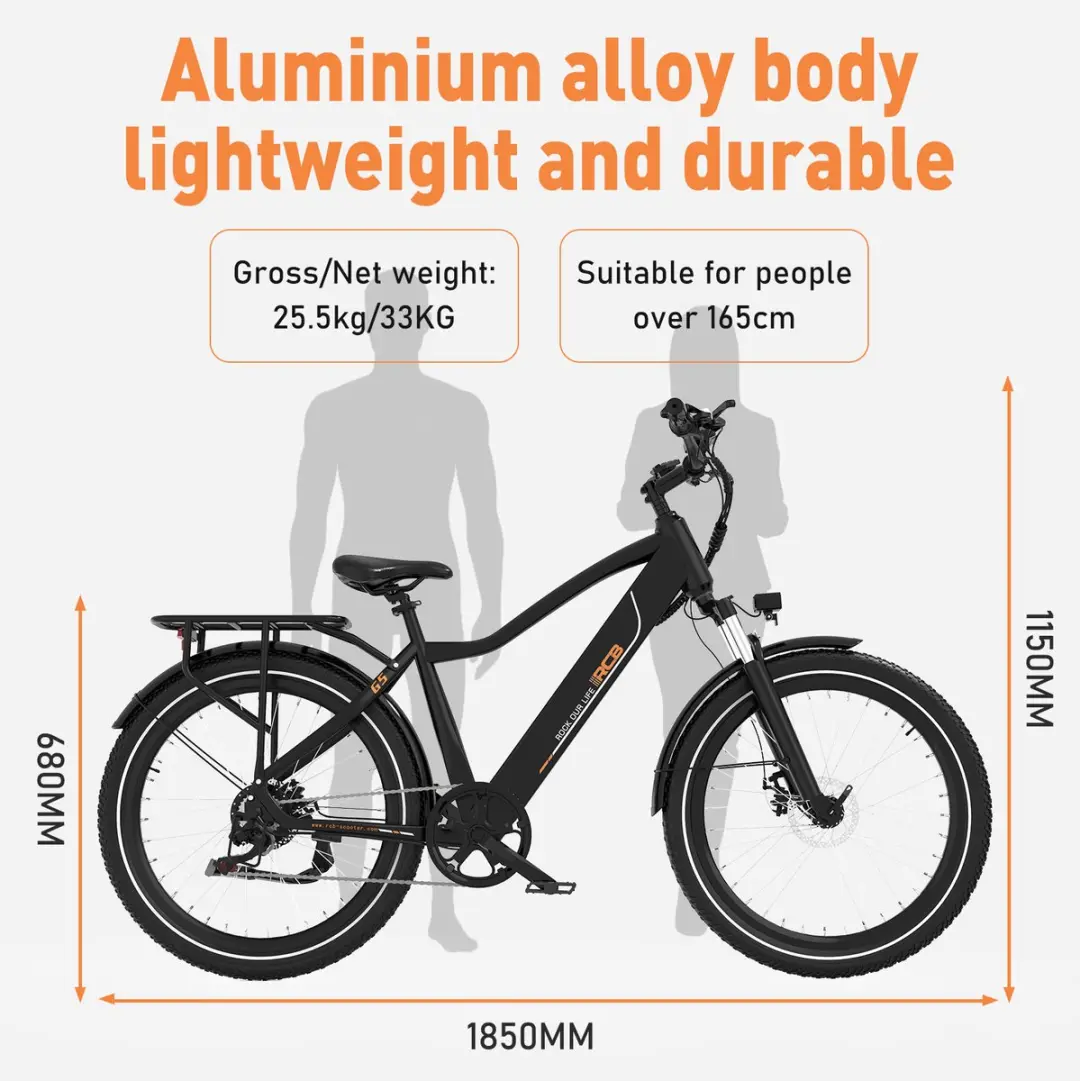 RCB G5 Elektrische Fiets 250W - 7 Versnellingen - 468Wh - Zwart