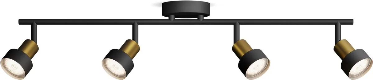 Philips Hue Conduit Opbouwspot Zwart/Goud - 4x GU10 4,2W