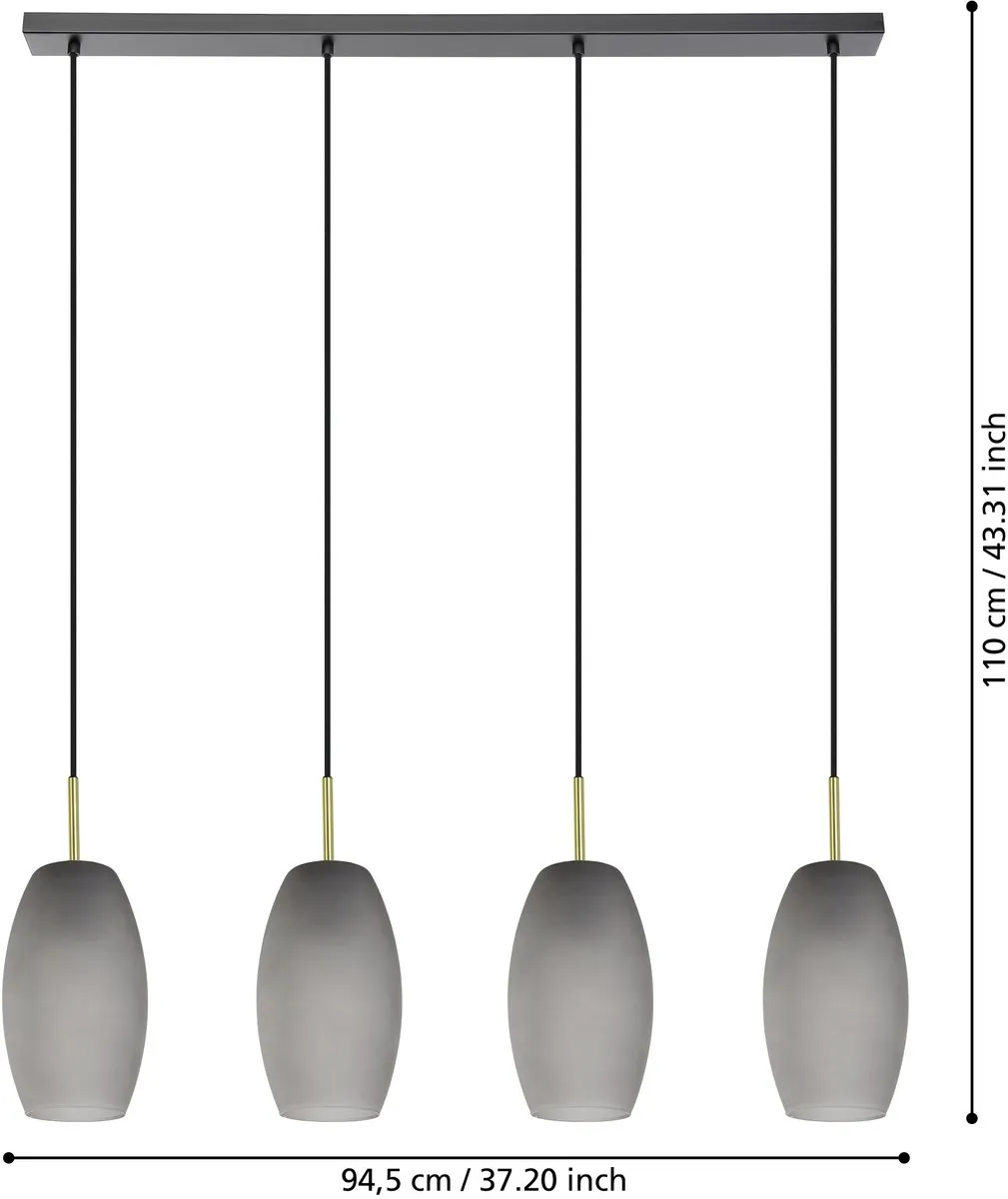 Eglo Batista Hanglamp E27 - 94.5 cm - Zwart - afbeelding 6 van 6
