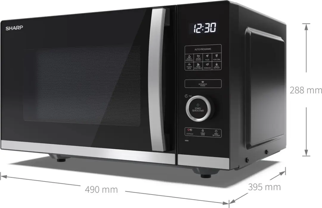 Sharp YC-QS254AE-B Magnetron 25L 900W - Zwart/Roestvrijstaal