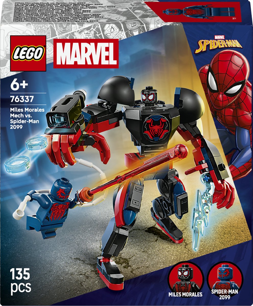 LEGO Marvel Miles Morales Mecha vs. Spider-Man 2099 - Bouwpakket met Speelgoed voor Kinderen - 76337