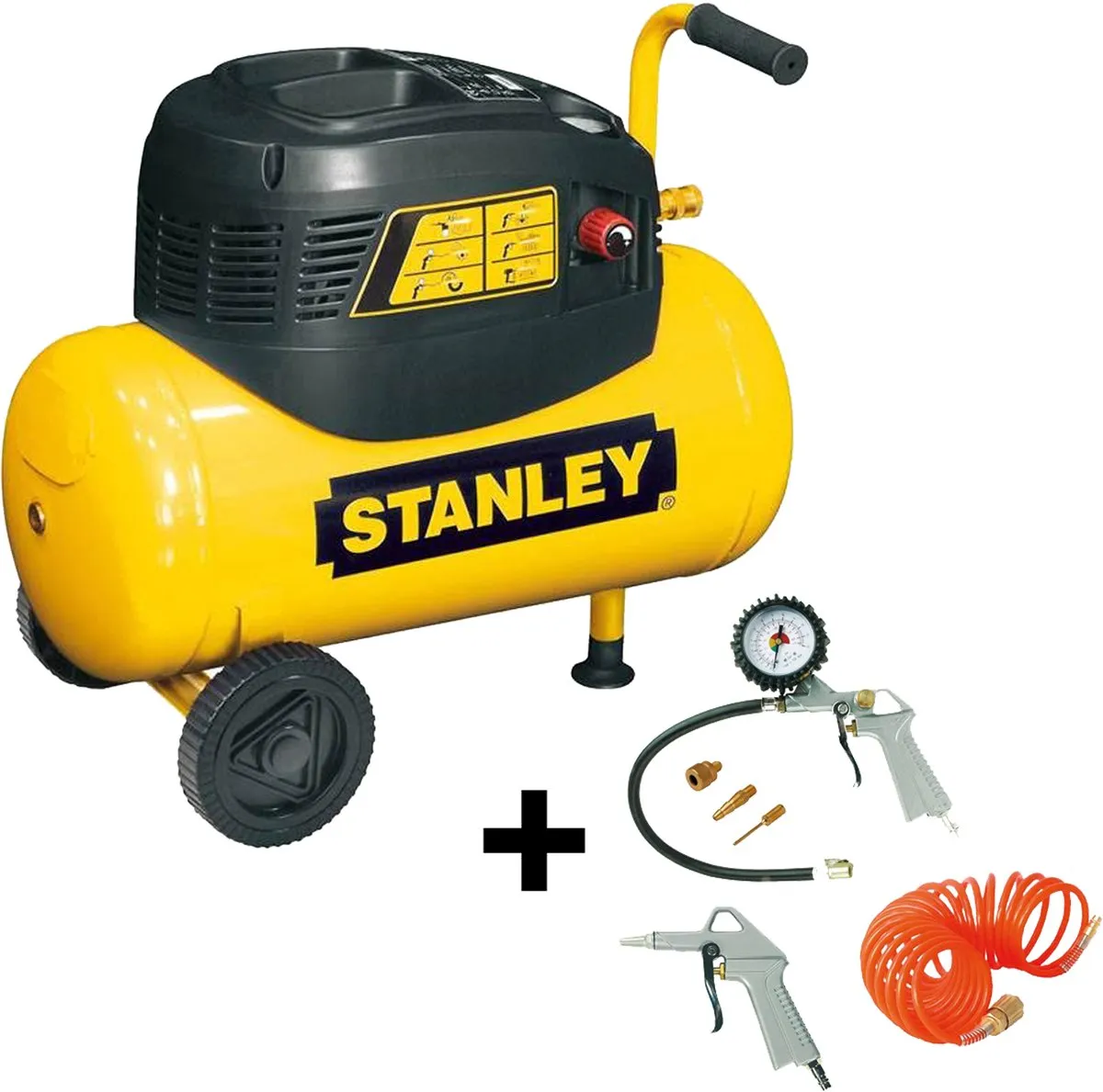 Stanley Compressor D200/8/24 24L - 8 Bar - Geel