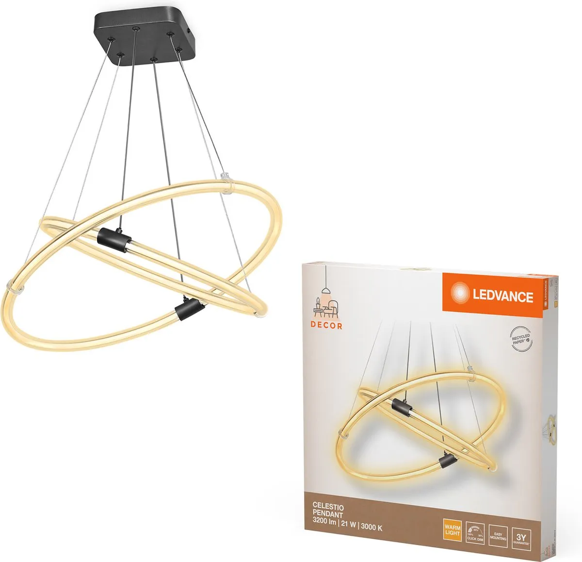 LEDVANCE Decor Celestio Hanglamp 21W 2400lm - Donkergrijs