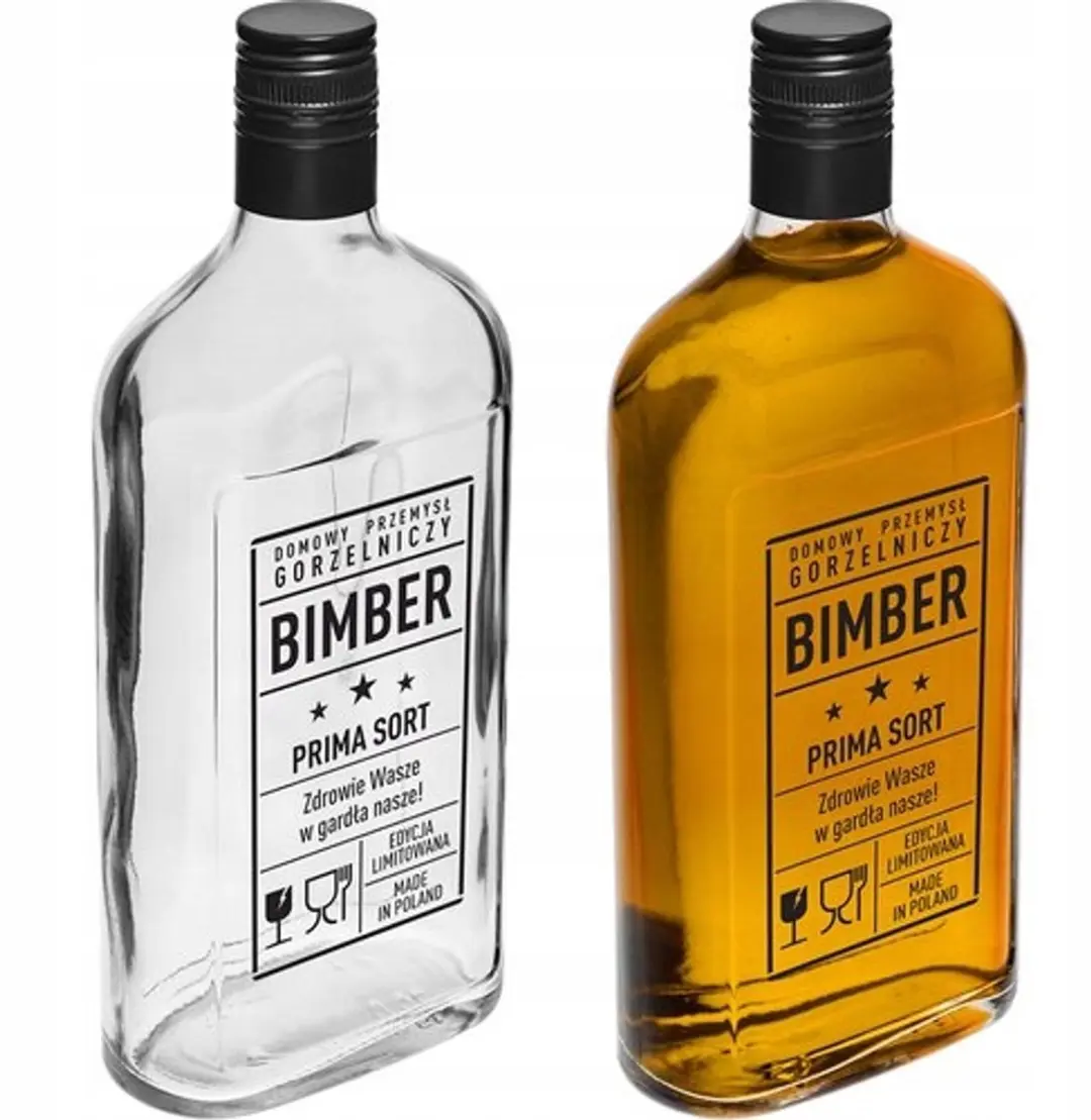 Browin Prima Sort Glazen Fles 0,5L - Transparant/Zwarte opdruk