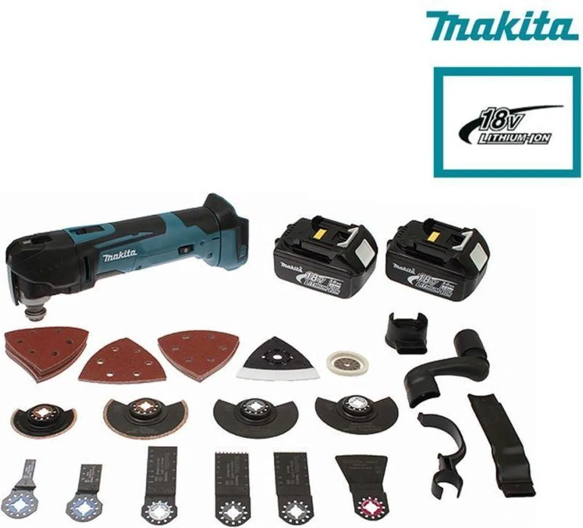 Makita DTM51RMJX3 Multitool Set - 18V - 2x 4.0Ah Accu - 42 Stuks