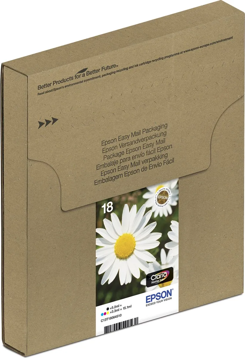 Epson 18 Standaard Cartridges 4-pack - C13T18064511 - Zwart/Driekleuren