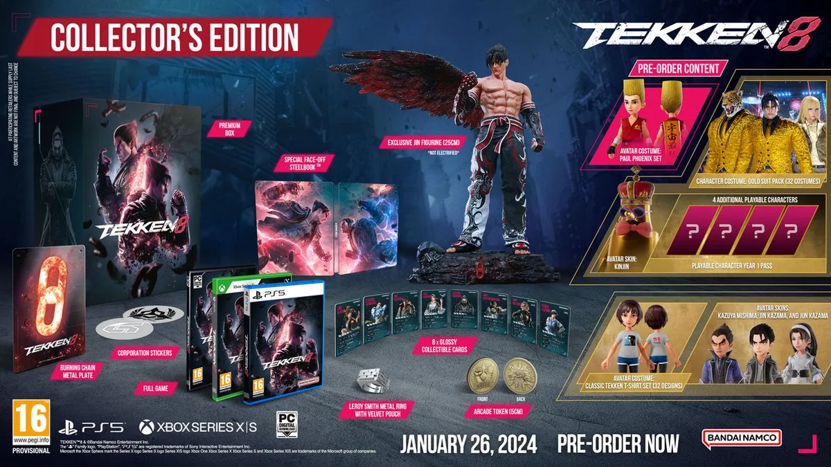 Bandai Namco Tekken 8 Collector's Edition - PS5 - Met Jin Figurine
