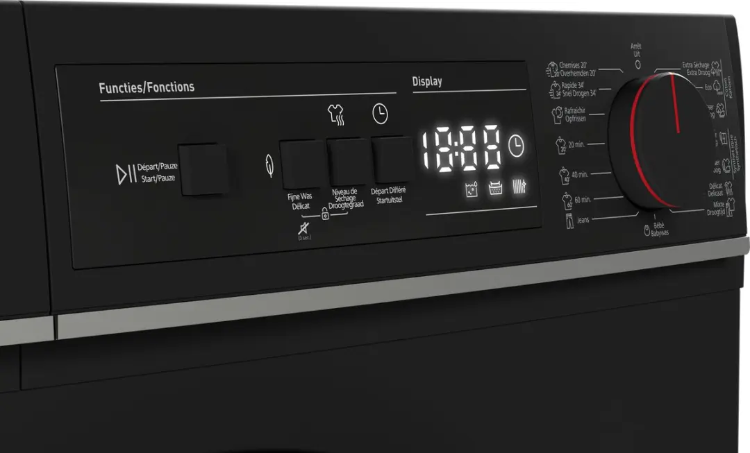 Sharp KDNA8S6BCBE Warmtepompdroger 8kg - 15 Programma's - Mat Zwart