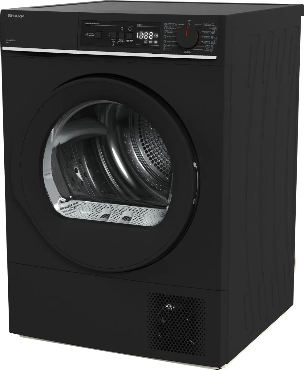 Sharp KDNA8S6BCBE Warmtepompdroger 8kg - 15 Programma's - Mat Zwart - afbeelding 6 van 6